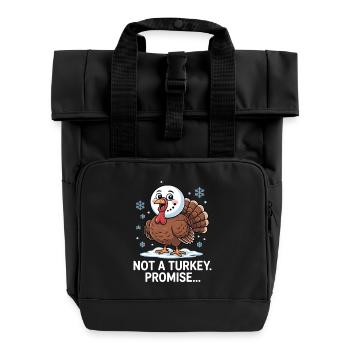 No turkey for dinner - Roll Top Backpack with Two Handles - black - Front