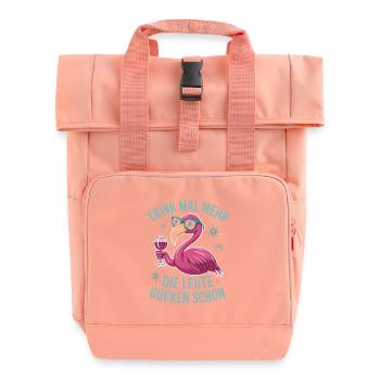  Trink Mal Mehr Die Leute Gucken Schon Flamingo - Rolltop Rucksack mit zwei Griffen - Chintzrosa - Vorne