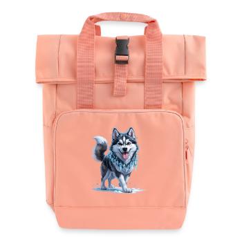Eis Husky mit Eiskristallkette - Roll Top Backpack with Two Handles - chintz rose - Front
