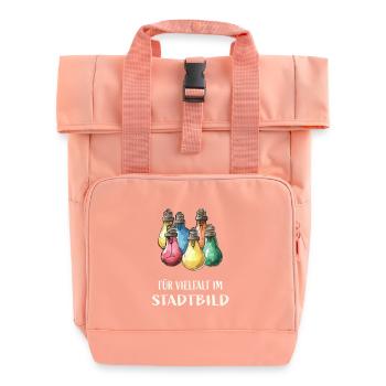 Für Vielfalt Im Stadtbild - Rolltop Rucksack mit zwei Griffen - Chintzrosa - Vorne