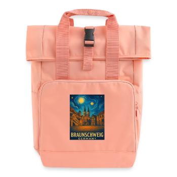 Brunswick Night Light City Motif - Roll Top Backpack with Two Handles - chintz rose - Front