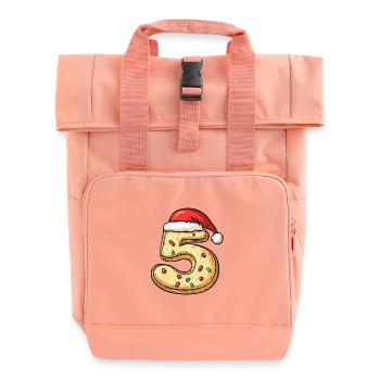 Biscuit de Noël à 5 chiffres - Sac à dos Roll Top à deux anses - rose liberty - Devant