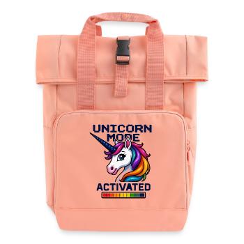 Unicorn Mode Activated - Roll Top Backpack with Two Handles - chintz rose - Front