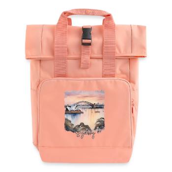 Sydney Watercolour, Sydney Australia - Roll Top Backpack with Two Handles - chintz rose - Front