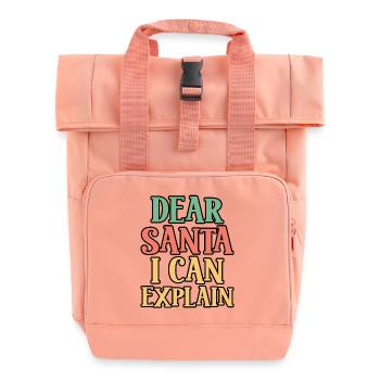 Lieber Weihnachtsmann, ich kann lustigen Weihnachtshumor erklären - Rolltop Rucksack mit zwei Griffen - Chintzrosa - Vorne