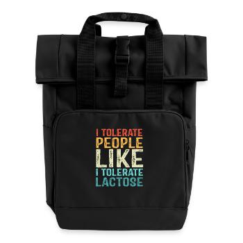 Blähungen Milch Allergie Laktose Intoleranz - Rolltop Rucksack mit zwei Griffen - Schwarz - Vorne