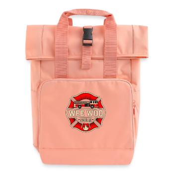 Wee Woo Squad Feuerwehr Auto Spass - Rolltop Rucksack mit zwei Griffen - Chintzrosa - Vorne
