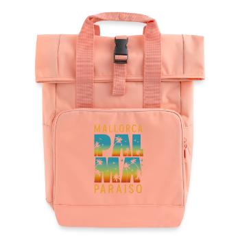 Palma Mallorca Paraiso Sunset Palmen Retro - Rolltop Rucksack mit zwei Griffen - Chintzrosa - Vorne