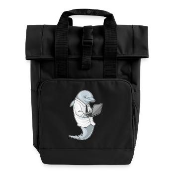 Delfin Laptop - Rolltop Rucksack mit zwei Griffen - Schwarz - Vorne