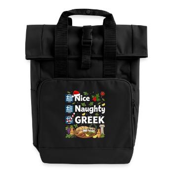Nice Naughty Greek Fest - Rolltop Rucksack mit zwei Griffen - Schwarz - Vorne