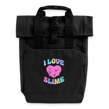 Slime Slime Slimy - Roll Top Backpack with Two Handles - black - Front