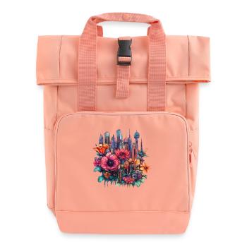 Blossom City Neon Magic - Roll Top Backpack with Two Handles - chintz rose - Front