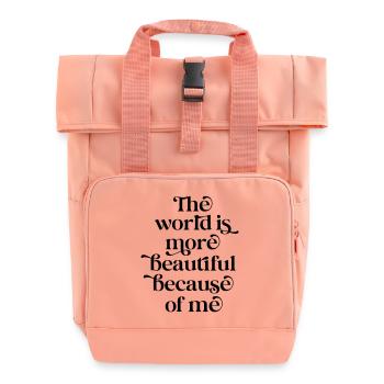 Beautiful Because Of Me – Lustige soziale Medien - Rolltop Rucksack mit zwei Griffen - Chintzrosa - Vorne