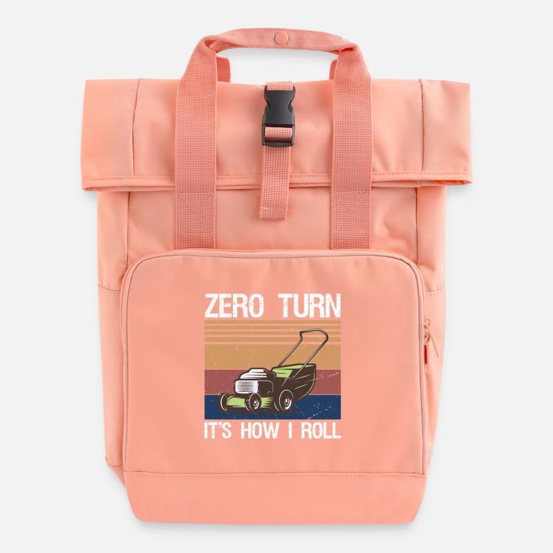 Zero Turn It's How I Roll Landscaping Funny Lawn - Roll Top Backpack with Two Handles - chintz rose