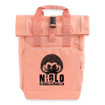 Hérisson - NIGLO qui s'y frotte s'y pique - Sac à dos Roll Top à deux anses - rose liberty - Devant