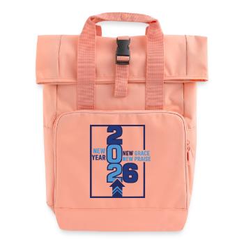 Neujahr 2026 Neue Anmut Neues Lob - Rolltop Rucksack mit zwei Griffen - Chintzrosa - Vorne