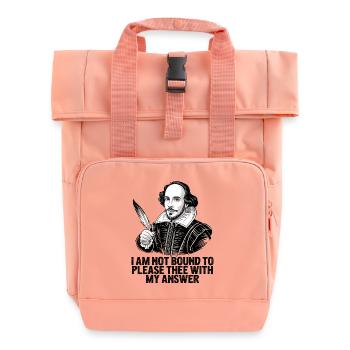 William Shakespeare Please Thee With My Answer - Roll Top Backpack with Two Handles - chintz rose - Front