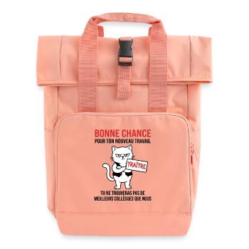 Départ collègue travail nouvel emploi bonne chance - Sac à dos Roll Top à deux anses - rose liberty - Devant