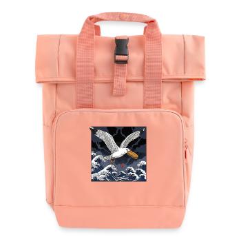 Möwen stiehlt Sandwich Lustig - Rolltop Rucksack mit zwei Griffen - Chintzrosa - Vorne