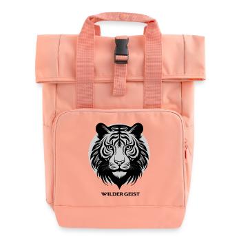 Tigergesicht im Kreis-Design - Rolltop Rucksack mit zwei Griffen - Chintzrosa - Vorne