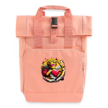 Cupid Graffiti Heart Arch - Roll Top Backpack with Two Handles - chintz rose - Front