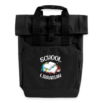 Lesen Bibliothek Leseratte - Rolltop Rucksack mit zwei Griffen - Schwarz - Vorne
