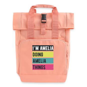 Ich bin Amelia und mache Amelia Things Retro Colors - Rolltop Rucksack mit zwei Griffen - Chintzrosa - Vorne