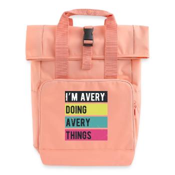 Ich mache Avery Things Retro-Farben - Rolltop Rucksack mit zwei Griffen - Chintzrosa - Vorne