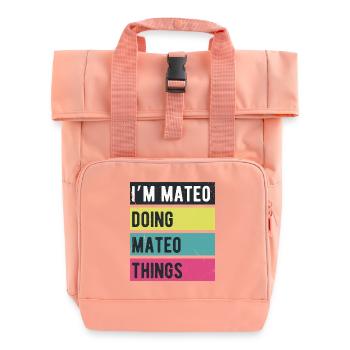 Je suis Mateo qui fait des choses de Mateo Rétro Colors - Sac à dos Roll Top à deux anses - rose liberty - Devant