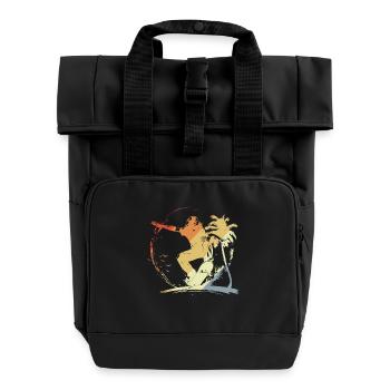 Skateboarding Grafik Vintage Look - Rolltop Rucksack mit zwei Griffen - Schwarz - Vorne