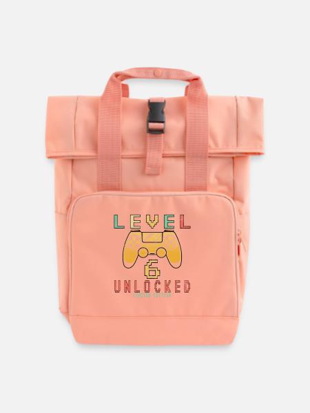 Level 6 freigeschaltet - Rolltop Rucksack mit zwei Griffen - Chintzrosa
