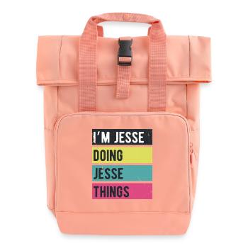 Ich bin Jesse und mache Jesse Things Retro Colors - Rolltop Rucksack mit zwei Griffen - Chintzrosa - Vorne