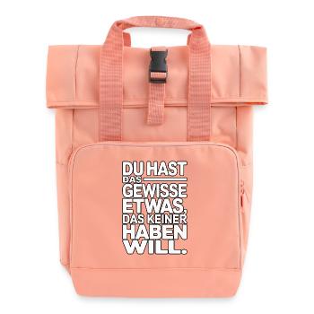 Du hast das gewisse Etwas das keiner haben will - Rolltop Rucksack mit zwei Griffen - Chintzrosa - Vorne