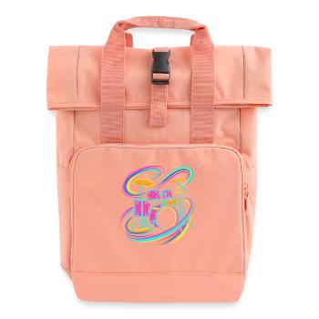 Buntes Schlagzeug - Rolltop Rucksack mit zwei Griffen - Chintzrosa - Vorne
