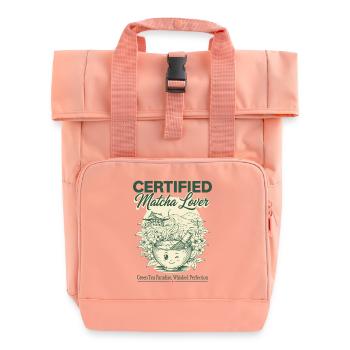 Certified Matcha Lover Green Tea Paradise Whisked - Rolltop Rucksack mit zwei Griffen - Chintzrosa - Vorne
