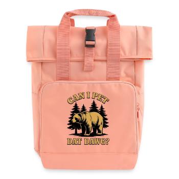 Can I Pet Dat Dawg, Hiking, Hiking - Roll Top Backpack with Two Handles - chintz rose - Front
