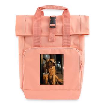 Sunglasses Dog at Night - Roll Top Backpack with Two Handles - chintz rose - Front