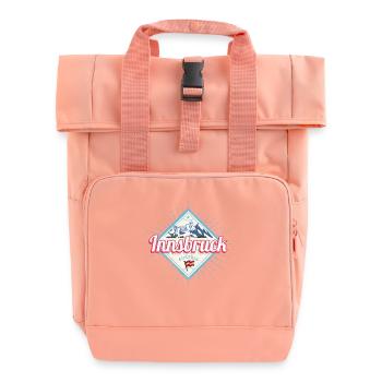 Innsbruck Tyrol Austria Alps Vintage Souvenir - Roll Top Backpack with Two Handles - chintz rose - Front