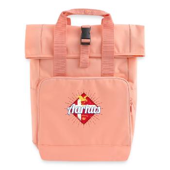Aarhus City Denmark Retro Seagull Vintage Souvenir - Roll Top Backpack with Two Handles - chintz rose - Front