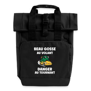 Humour j'ai mon permis de conduire - Sac à dos Roll Top à deux anses - noir - Devant