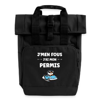 Humour permis de conduire - Sac à dos Roll Top à deux anses - noir - Devant