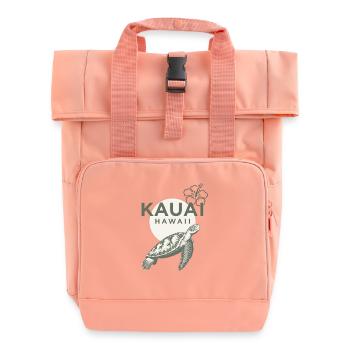 Kauai Hawaii Schildkröte Hibiskus - Rolltop Rucksack mit zwei Griffen - Chintzrosa - Vorne
