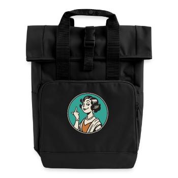 Rétro Sass : doigt d’honneur Pinup vintage - Sac à dos Roll Top à deux anses - noir - Devant