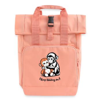 Affenumarmung hält weiter fest - Rolltop Rucksack mit zwei Griffen - Chintzrosa - Vorne