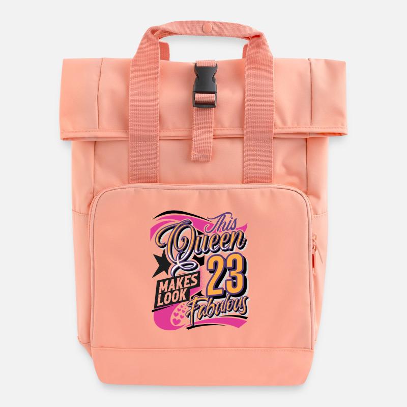 23. Geburtstag Queen - Rolltop Rucksack mit zwei Griffen - Chintzrosa