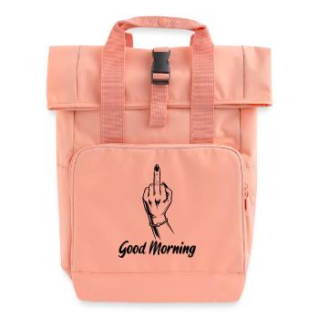 Tenue sarcasme du majeur du bon matin - Sac à dos Roll Top à deux anses - rose liberty - Devant