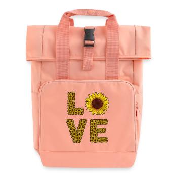 Sonnenblumen-Liebesbriefe Sommer - Rolltop Rucksack mit zwei Griffen - Chintzrosa - Vorne