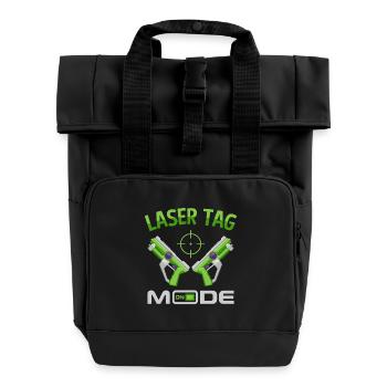 Mode Laser Tag sur des Blasters Drôle de Gaming Art - Sac à dos Roll Top à deux anses - noir - Devant
