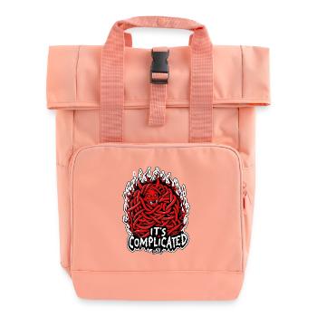 Tangled Fire Demon: It's Complicated - Roll Top Backpack with Two Handles - chintz rose - Front