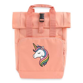 Einhorn Mädchen - Rolltop Rucksack mit zwei Griffen - Chintzrosa - Vorne